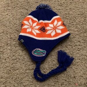 Florida gators Blue and Orange Knit Hats with Pom-Poms